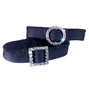 Black Stretchy Band w/ Square Jewels Bracelet